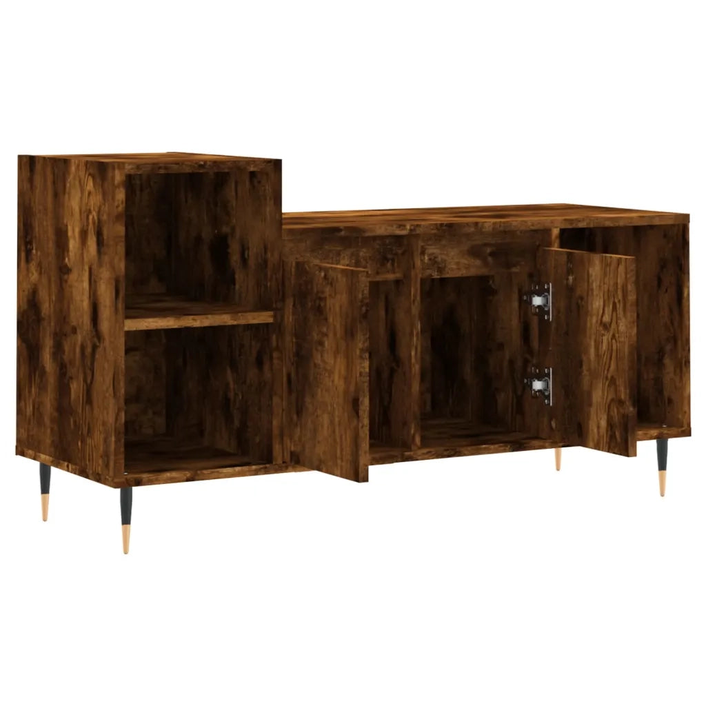 Mobile TV Rovere Fumo 100x35x55 cm in Legno Multistrato 831313