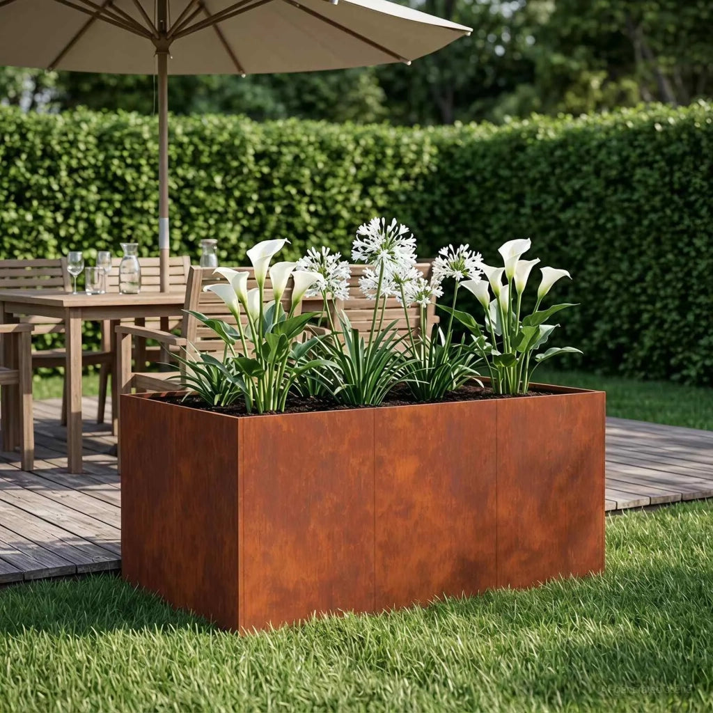 Vaso da giardino Ruggine 120 x 80 x 60 cm Acciaio Corten 8005931