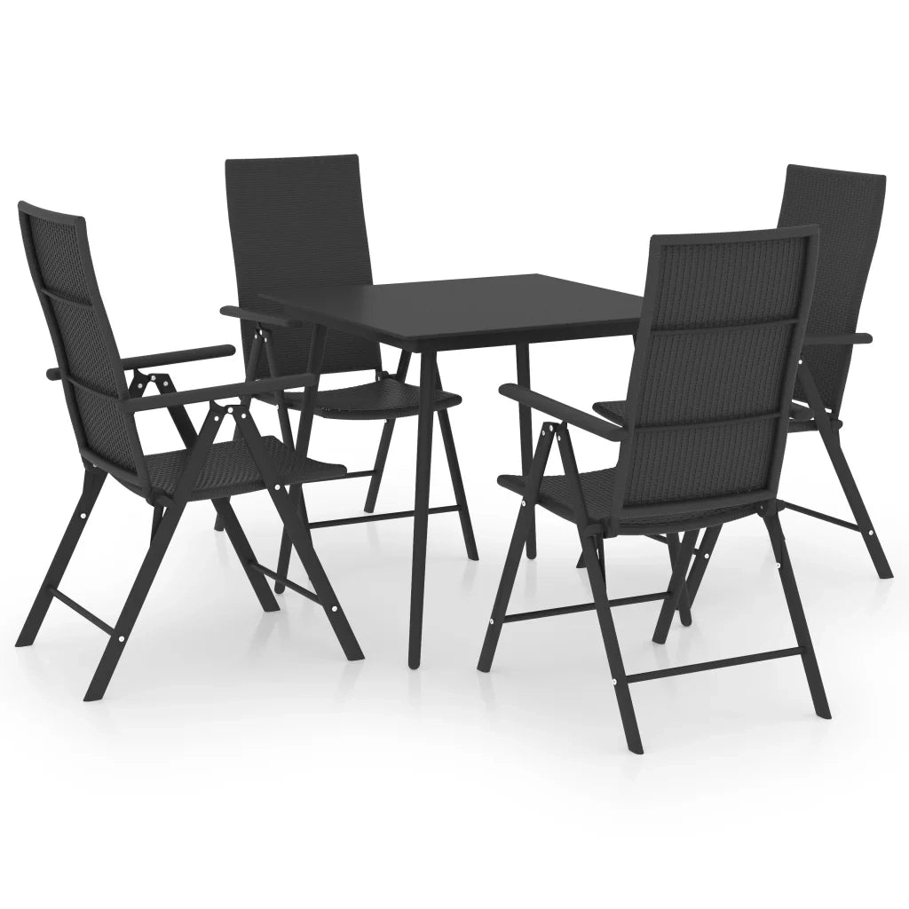 Set da Pranzo da Giardino 5 pz Nero 3060065