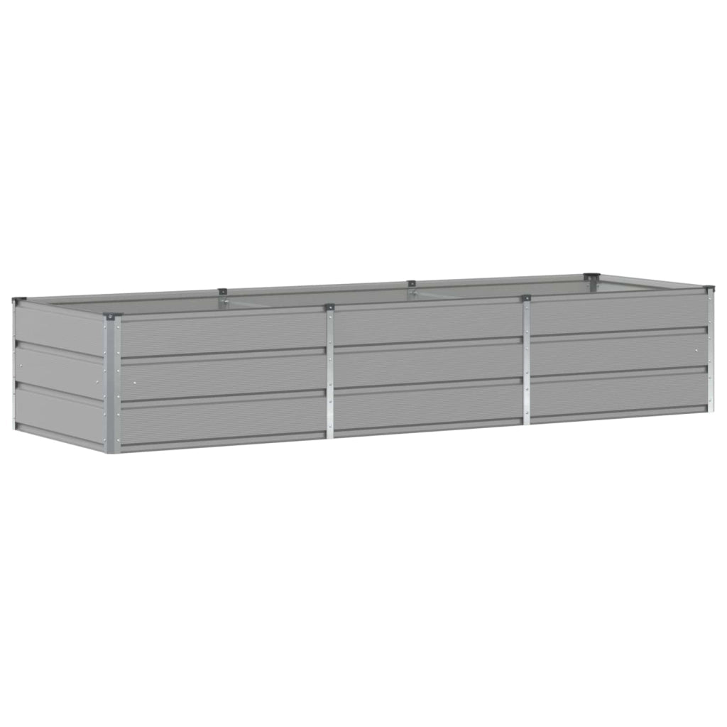 Fioriera moderna per giardino o patio 240 x 80 x 45 cm stile industriale chic acciaio grigio chiaro 02_0059189