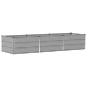 Fioriera moderna per giardino o patio 240 x 80 x 45 cm stile industriale chic acciaio grigio chiaro 02_0059189