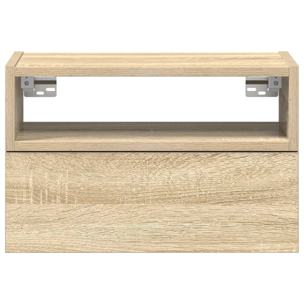 Comodini a Muro 2 pz Rovere Sonoma 45x26x28,5 cm