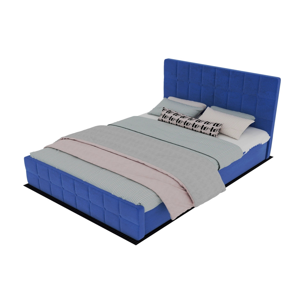 letto imbottito flanella blu 160 x 200 cm