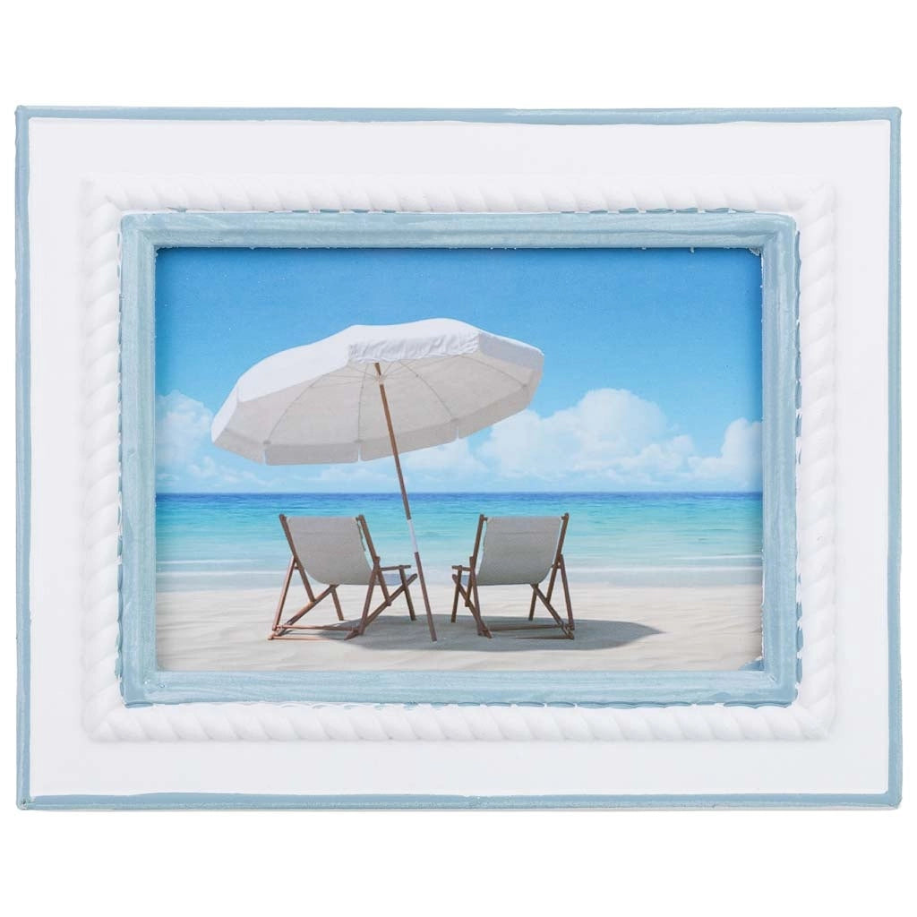 Cornice portafoto in legno, 12x19 cm, blu, 19x2x24 cm