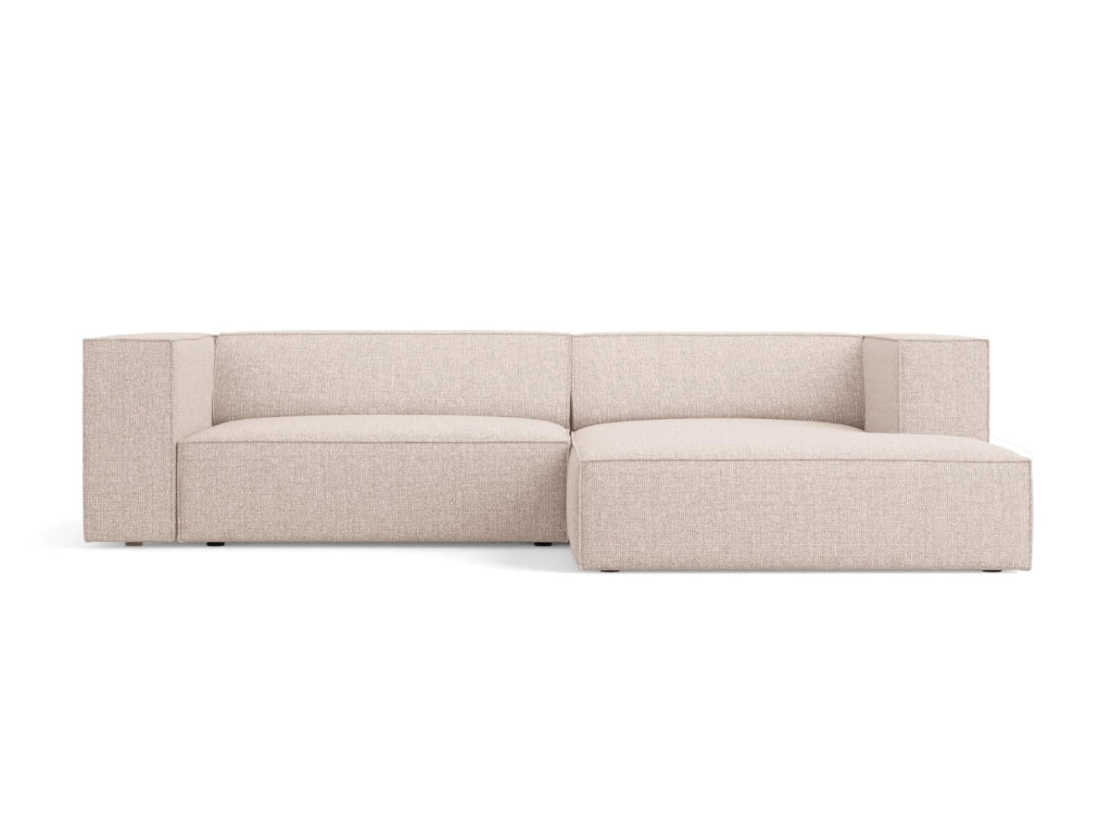 Cosmopolitan Design - Divano angolare destro "Arendal" 3 posti in ciniglia beige 