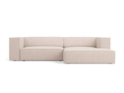 Cosmopolitan Design - Divano angolare destro "Arendal" 3 posti in ciniglia beige 