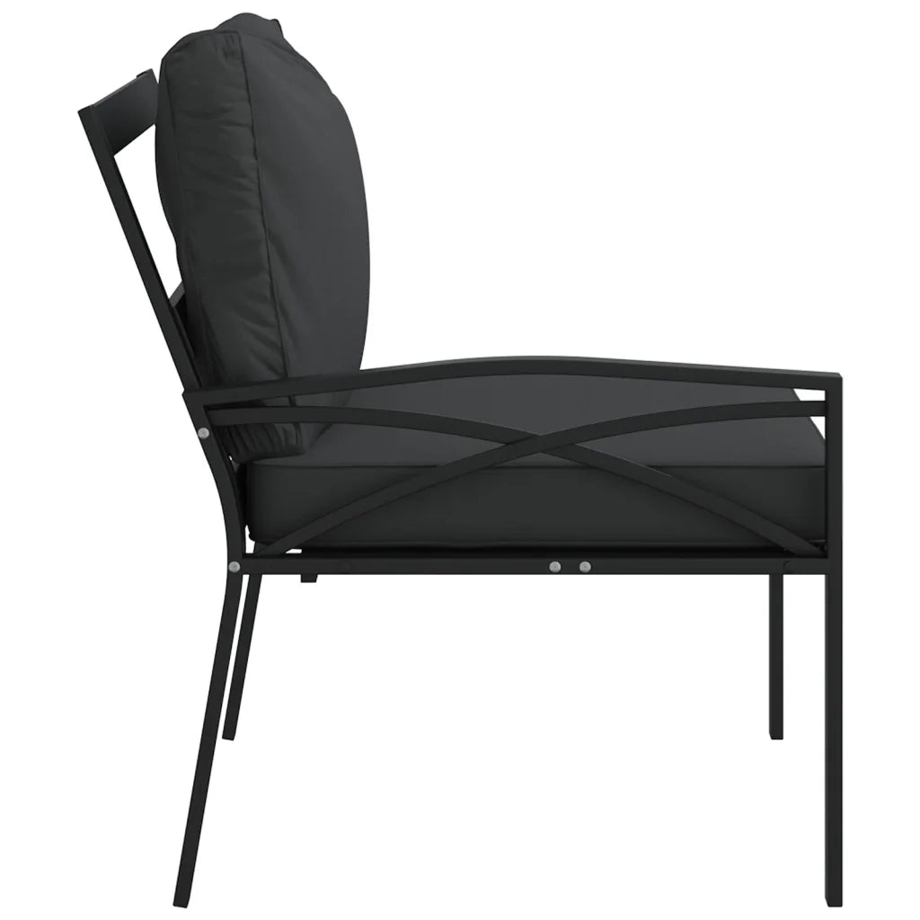 Sedia da patio-Sedie da Giardino con Cuscini Grigi 2pz 62x75x79 cm Acciaio