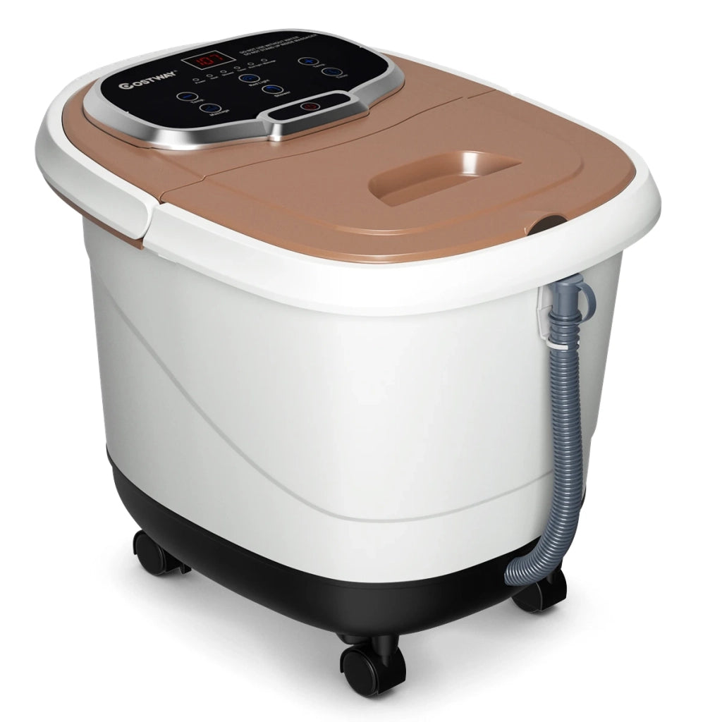 Massaggiatore Plantare Piedi Idromassaggio 500W con 6 Rulli Shiatsu e Infrarossi, Temperatura Regolabile per Relax a Casa