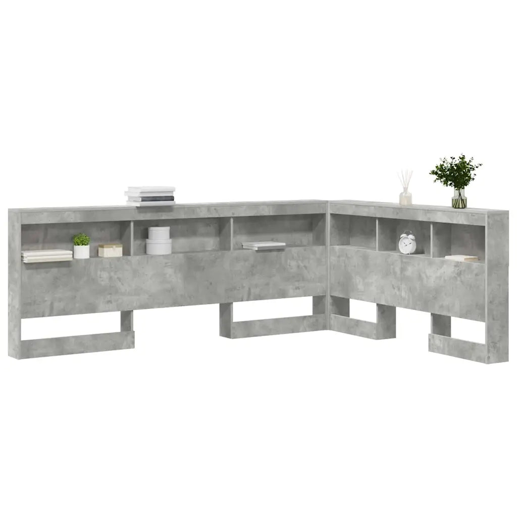 vidaXL Testata contenitore Grigio cemento 135 cm Legno multistrato