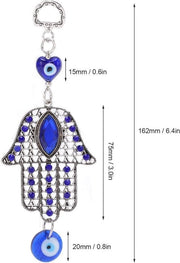 Decorazione Auto per Buon Fortuna - Disegno Retro - Blu - Amuleto di Buon Umore - Decorazione per Auto - Modelli con Occhio Blu