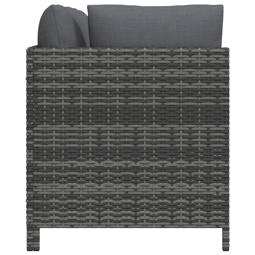 Salotto da Giardino-Set Divani da Giardino3 pz con Cuscini in Polyrattan Grigio