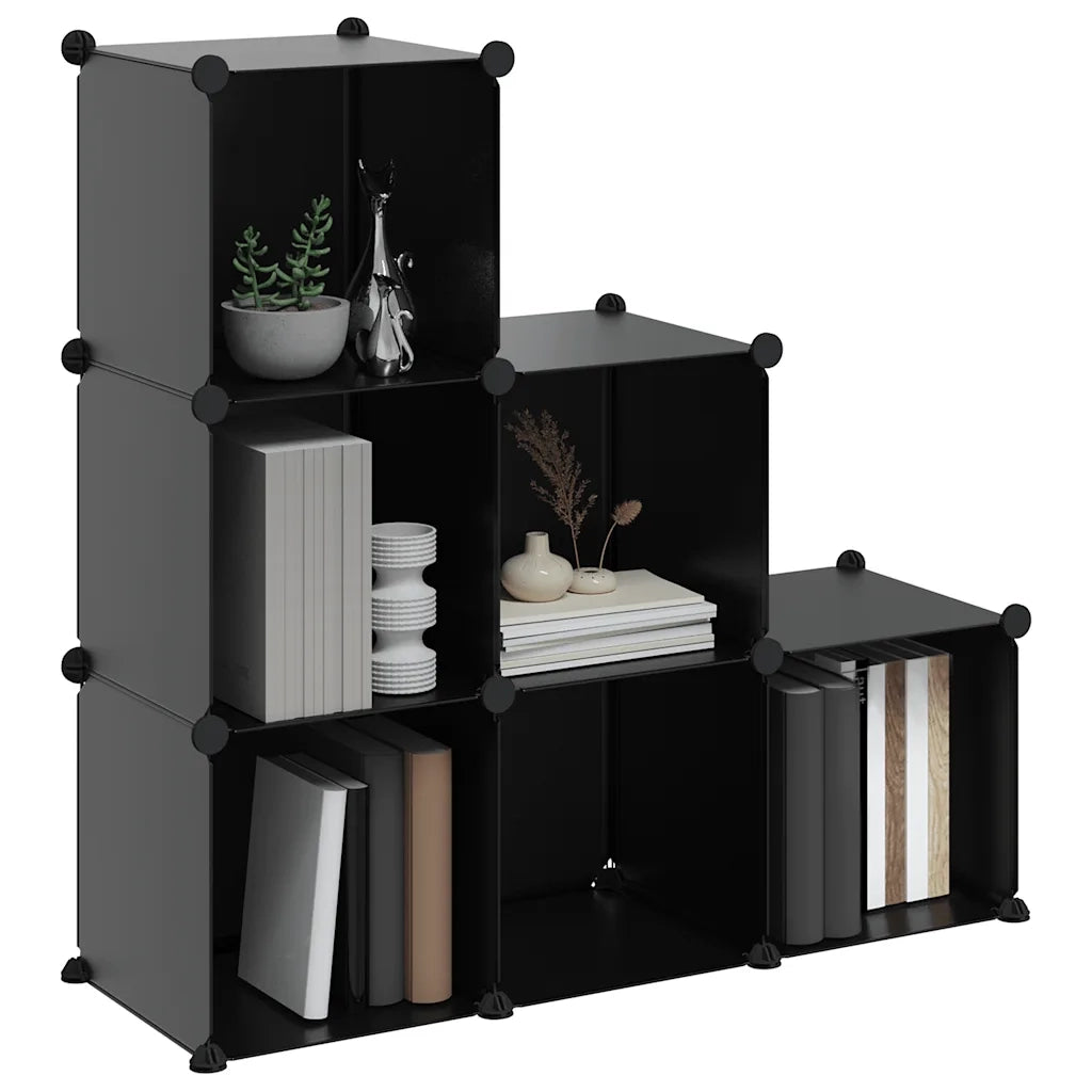 Organizzatore Portaoggetti con 6 Cubi Nero in PP cod mxl 50139