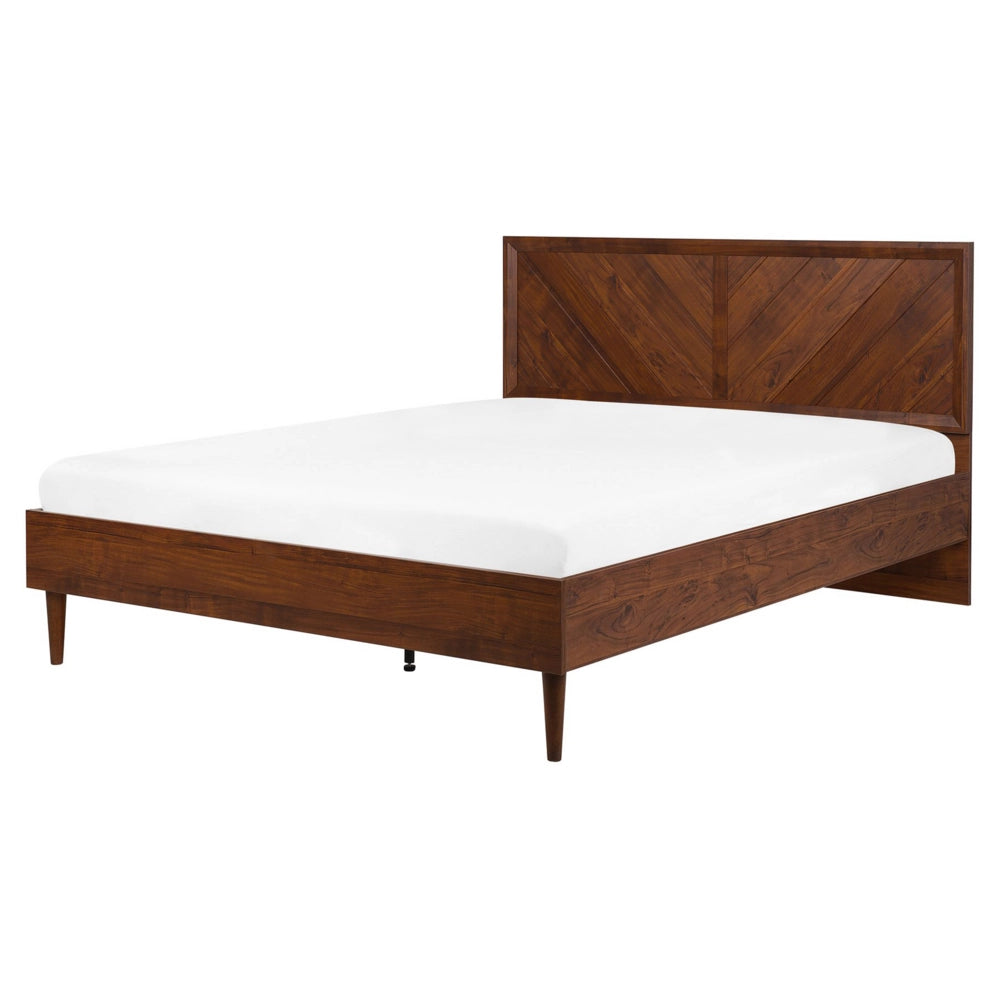 Letto 160 x 200 cm telaio a doghe in legno scuro stile vintage