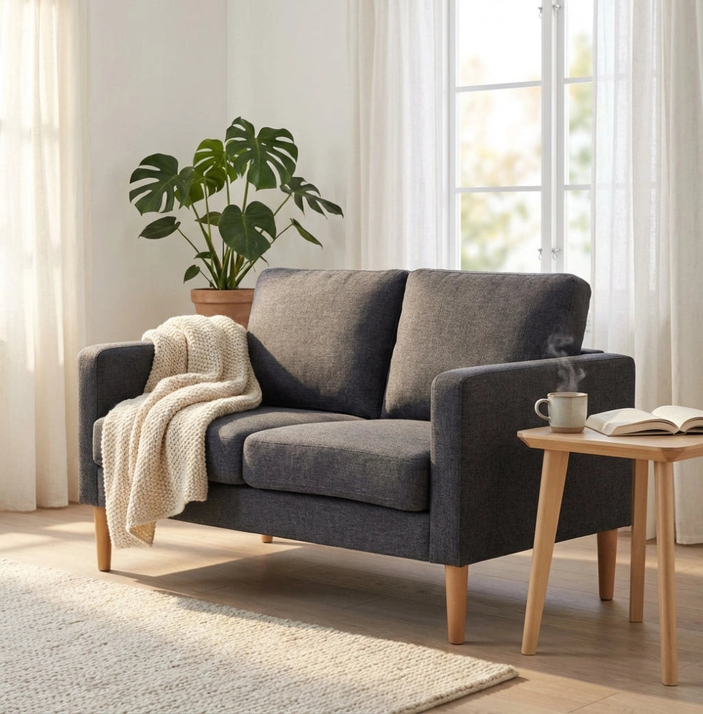 Divano 2 posti Scandinavo in Tessuto cm 124x73x82 - MANU