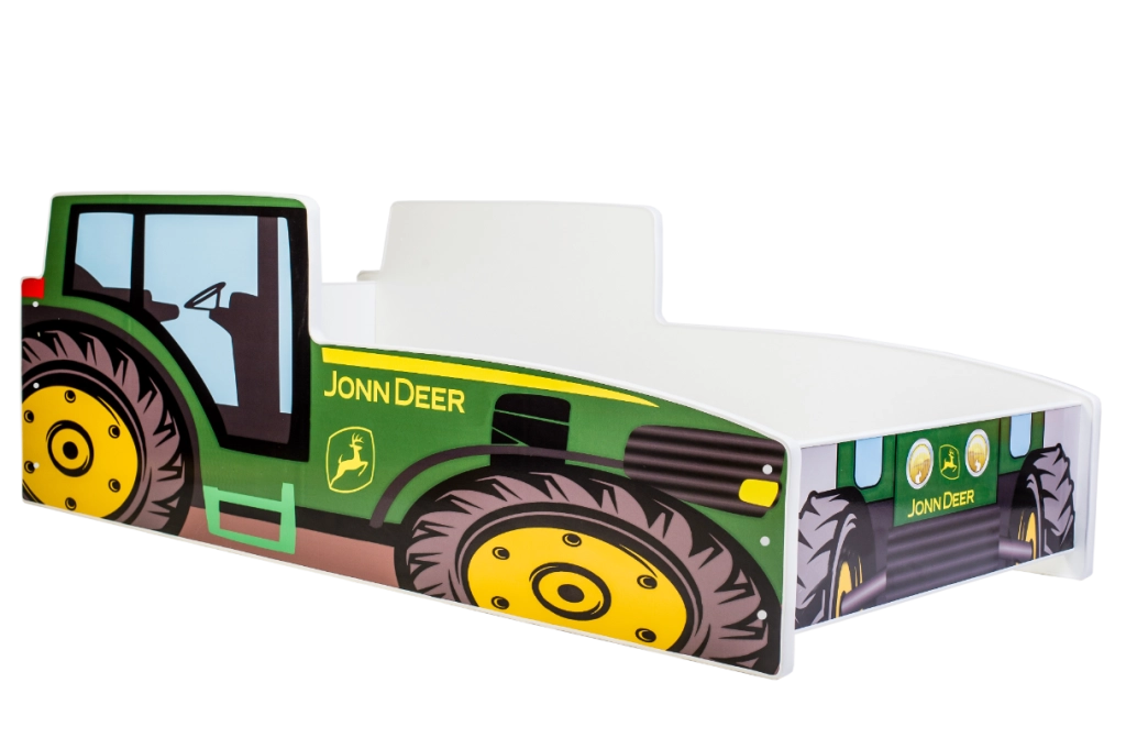 Letto per bambini Tractor verde 160x80 con materasso