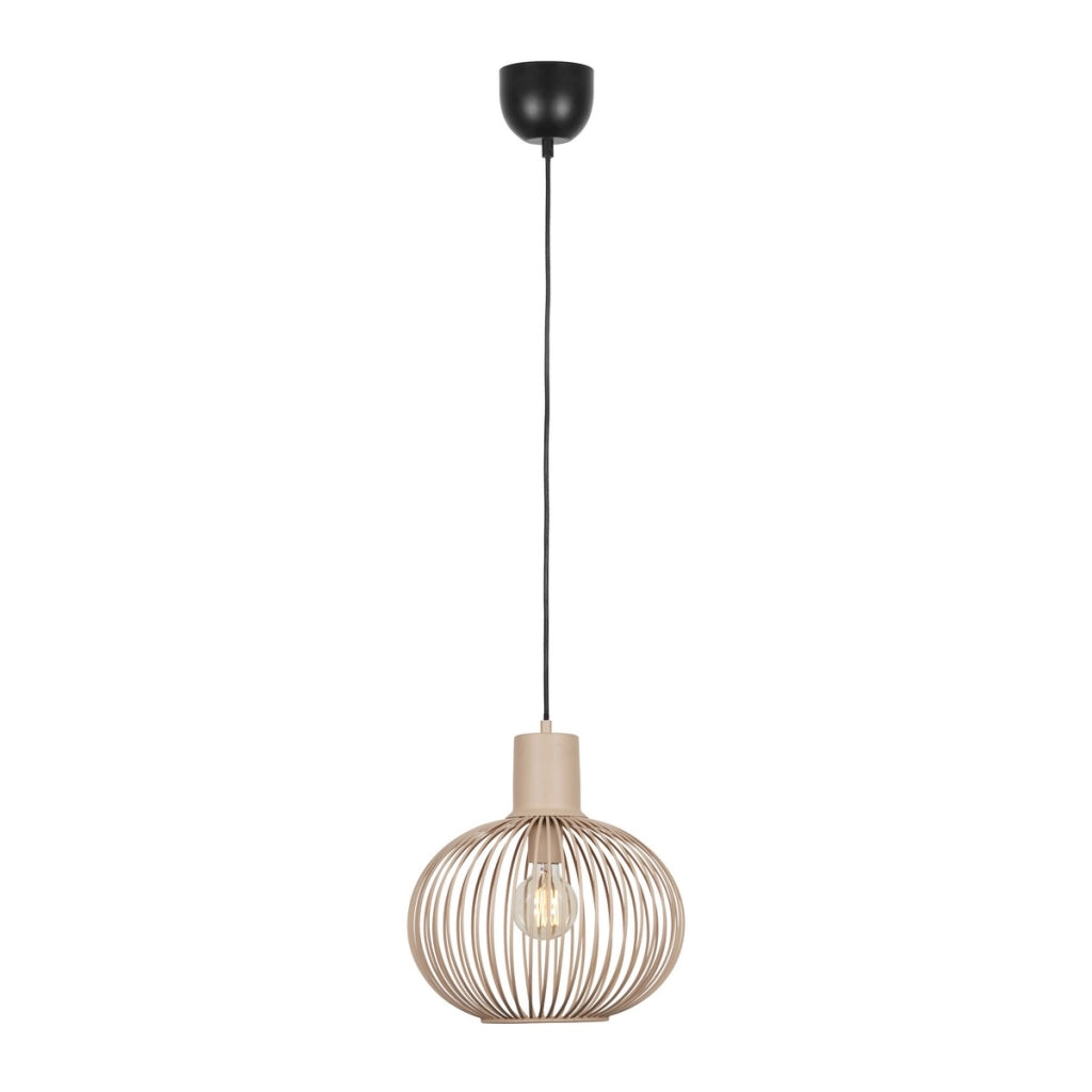 Lampada a sospensione sfera filo Ø33 sabbia E27 Trio Gila