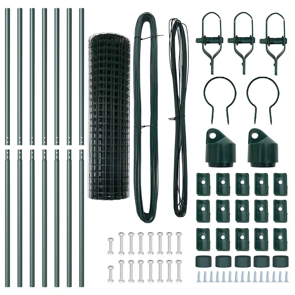 Recinzione con Posto Verde 1,4 x 10 m Acciaio e PVC 3350308