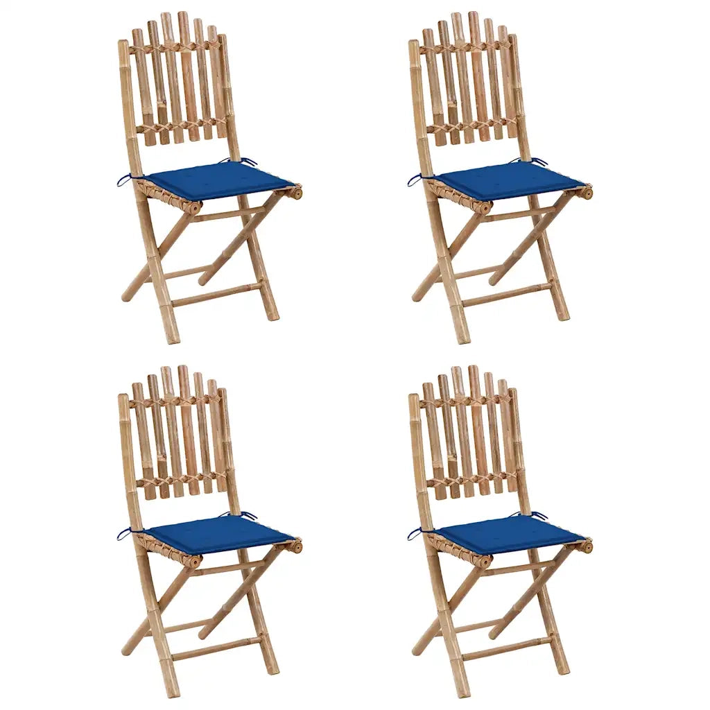 Set da Pranzo da Giardino 5 pz Pieghevole con Cuscini in BambÃ¹ cod mxl 45651
