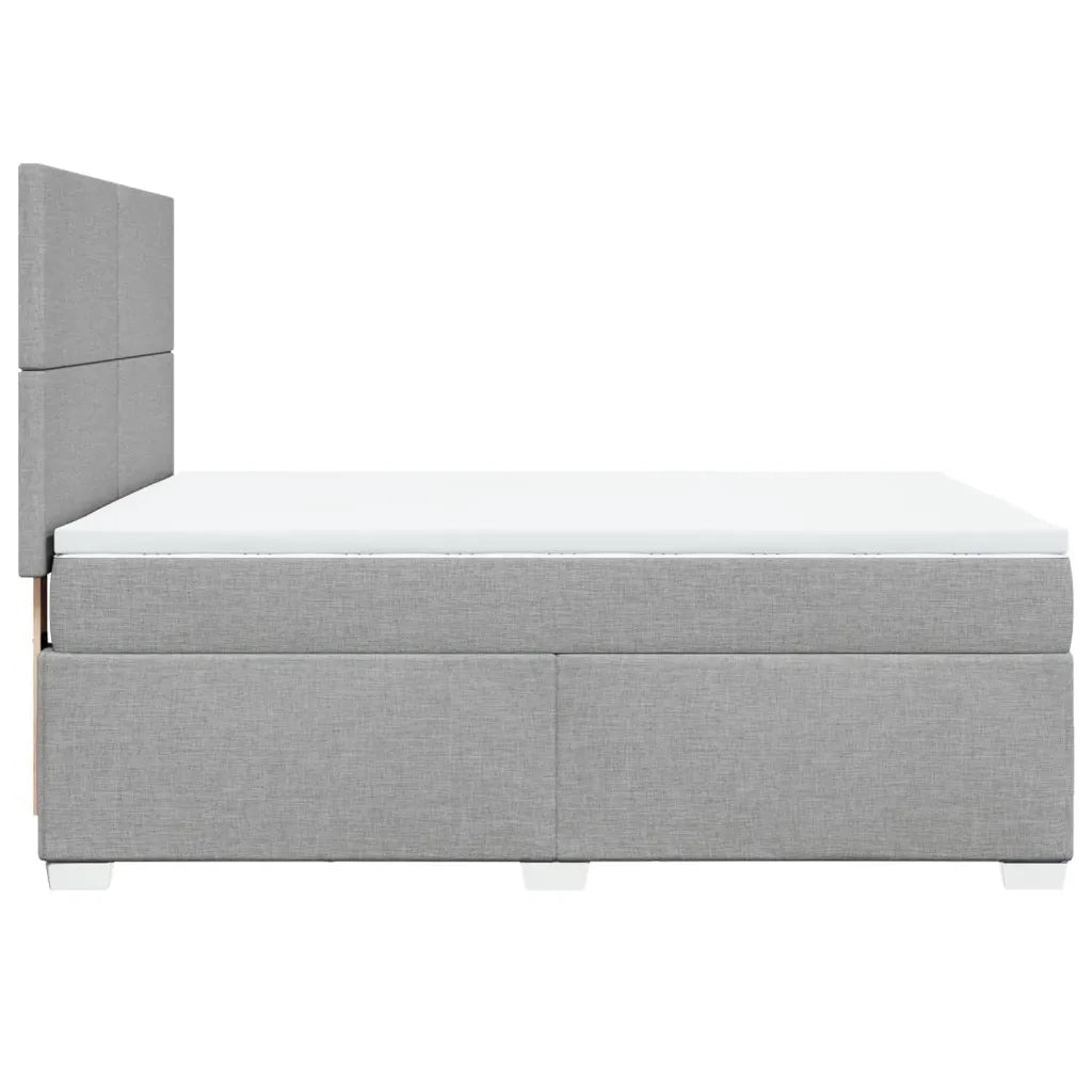 Giroletto a Molle con Materasso Grigio Chiaro 140x190cm Tessuto