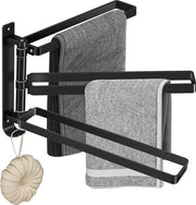 Supporto asciugamano senza forare nero Wan 3-trappista supporto asciugamano per bagno pannelli autoadesivo e forato tutto in uno accessori bagno 37,5 cm