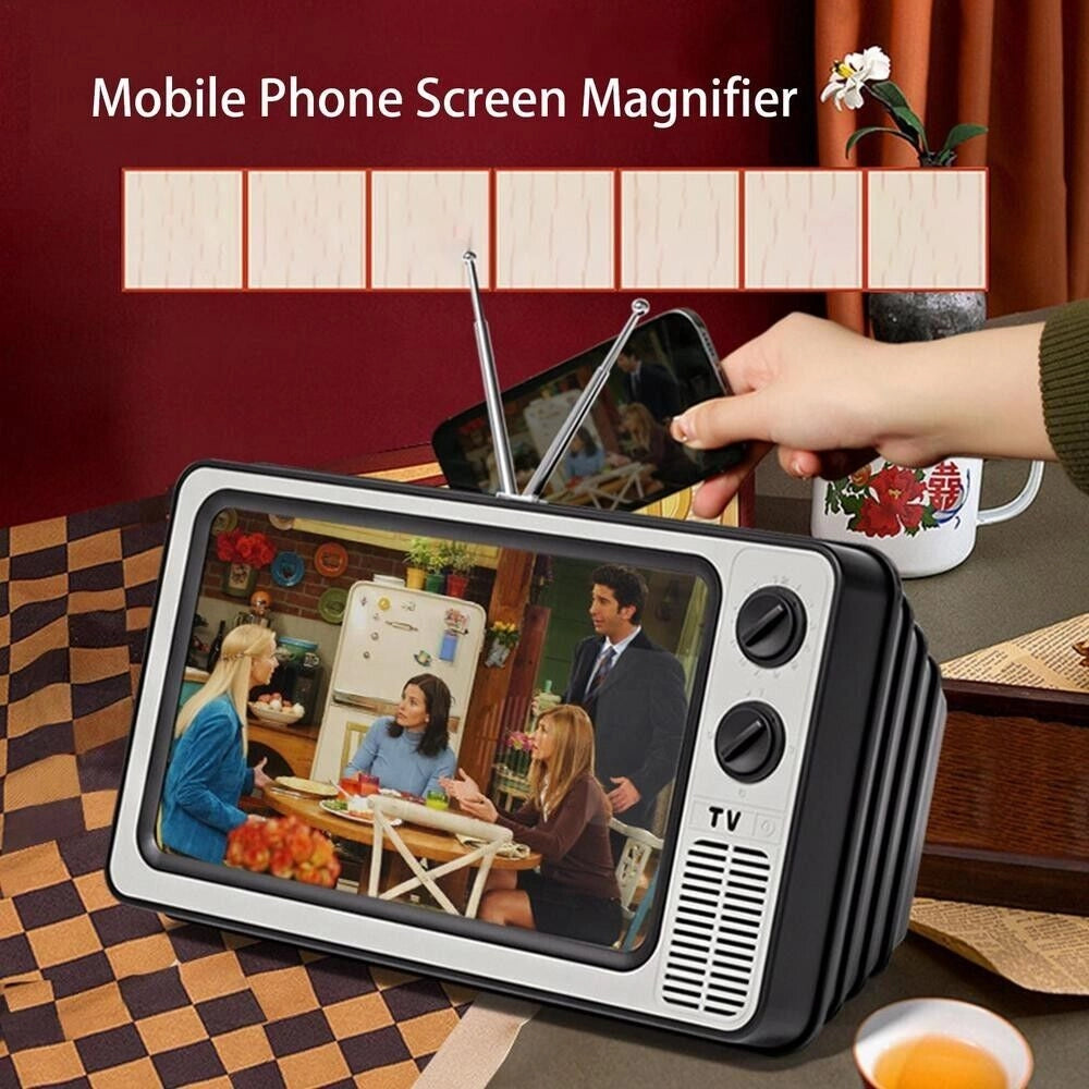 Schermo lente ingrandimento 12" per cellulare smartphone forma TV retrò