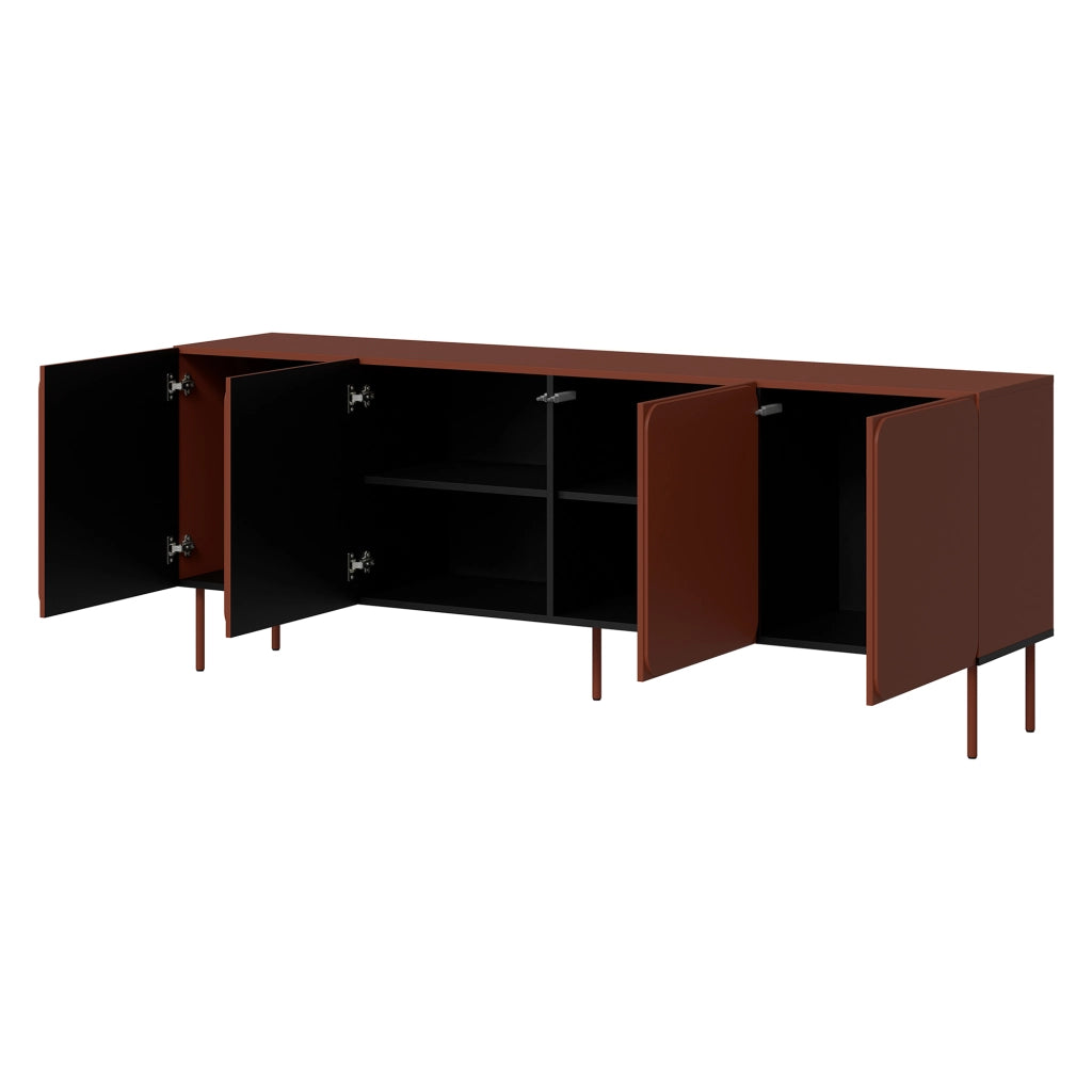 Madia Canino, Credenza 2 Ripiani, 200x42x75h cm Marrone Terracotta