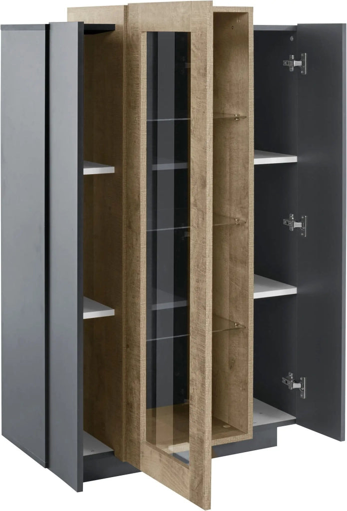 Mobile Vetrina CORO L 80 x H 120.5 x P 38 cm grigio