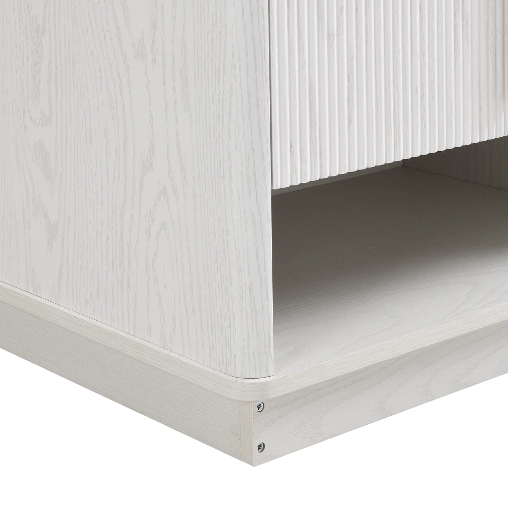 Scarpiera MDF bianca 60x40x61 cm con 2 ante; ripiani regolabili e vano aperto