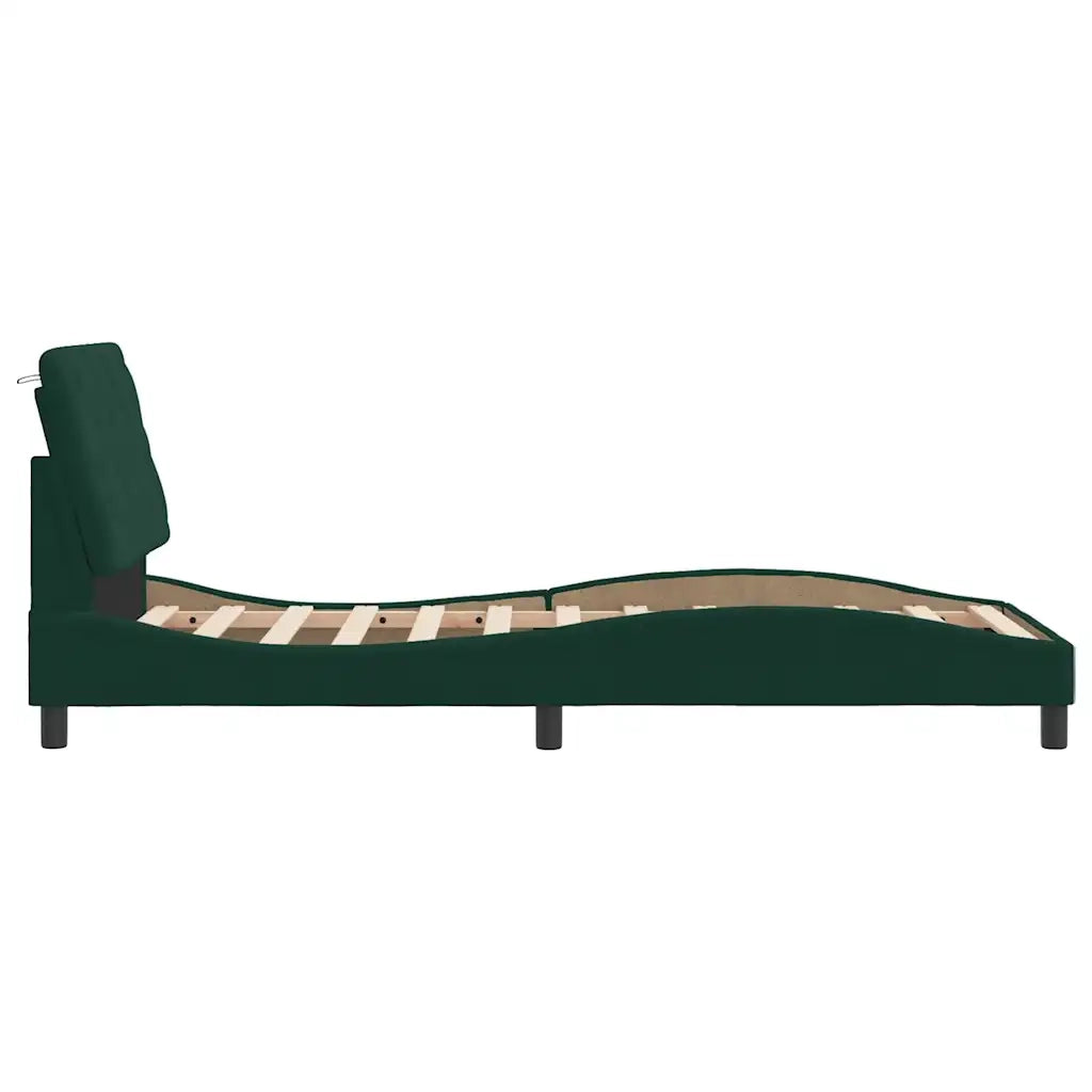 Giroletto senza Materasso Verde Scuro 80x200 cm in Velluto