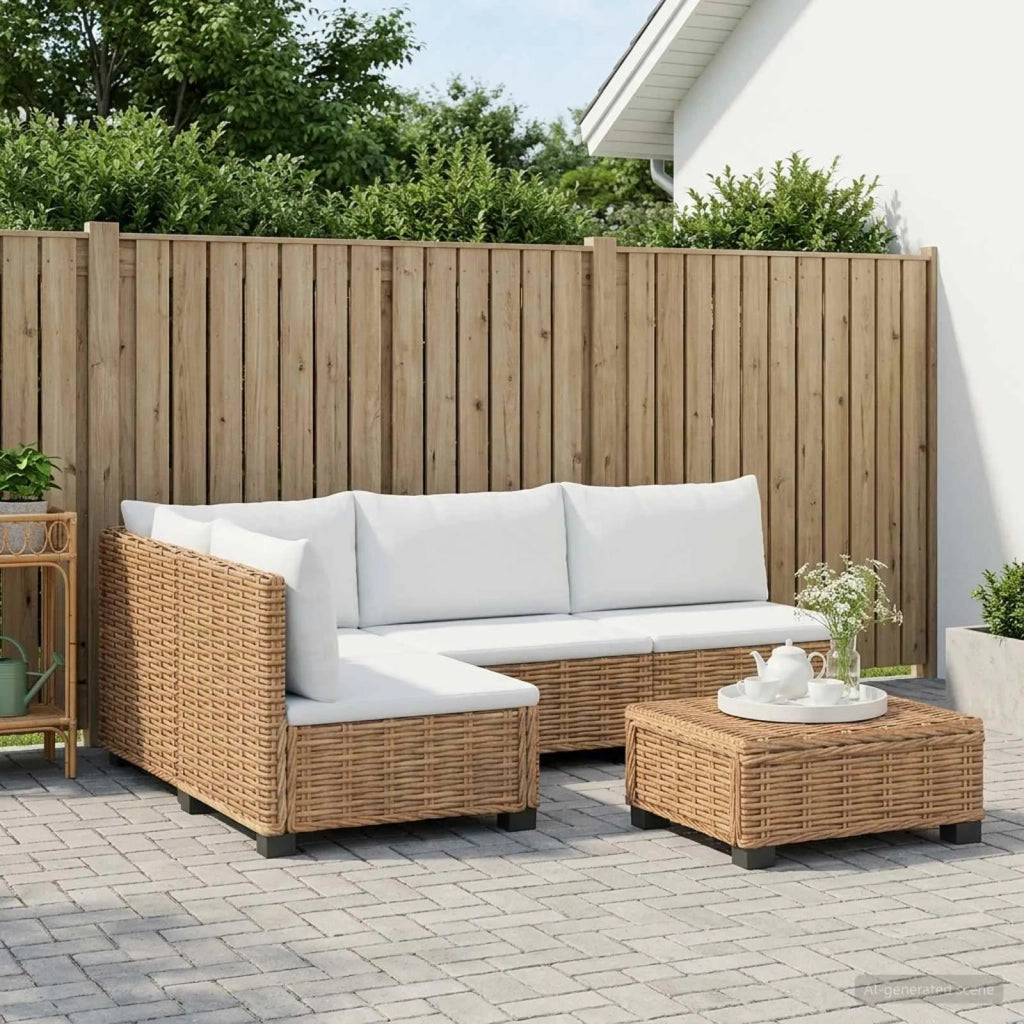 5 pz Set Lounge in Rattan con Cuscini GENDT Rattan naturale 3429872