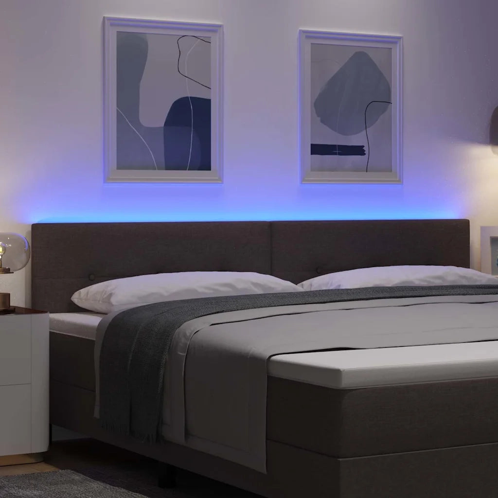 Testiera LED con testiera Marrone scuro 200 cm Tessuto 3338164