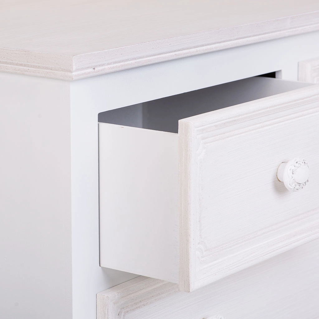 Cassettiera in legno bianco 80x40x105