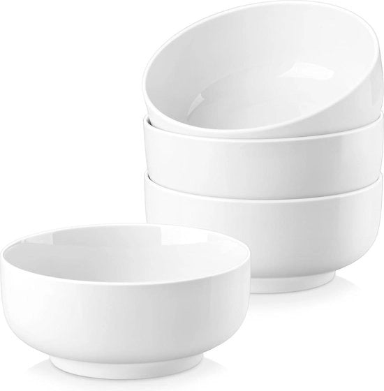 Set di ciotole in porcellana bianca crema - 3 pezzi da 700 ml - Ciotola per zuppa, ciotola per riso, ciotola per dessert - Per insalata, zuppa, snack - Ciotola per ramen, frutta, ecc.