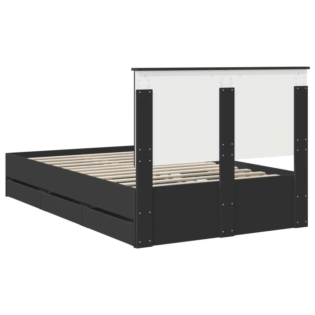 Struttura del letto-Giroletto Nero 120 x 190 cm Legno Ingegnerizzato 699139
