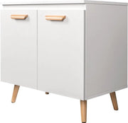 Cassettiera WC sottocasa - Cassettiera WC sottocasa con foro - Armadio WC - Armadio bagno - Bianco/Noce - 60 x 40 x 60.5 cm