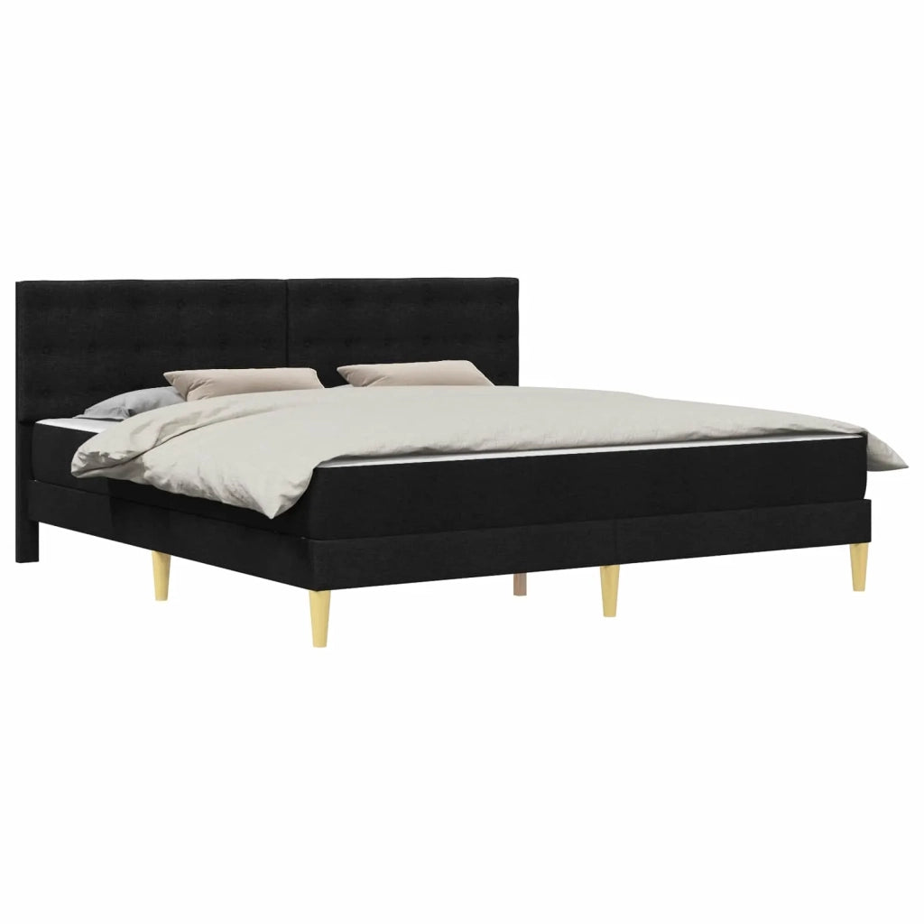 Struttura letto con materasso Nero 200 x 200 cm Tessuto