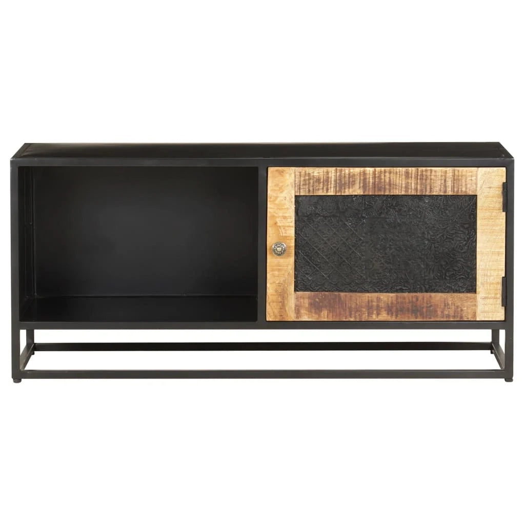 Mobile TV multimediale scaffale TV mobile TV sala da pranzo soggiorno camera da letto 90 x 30 x 40 cm legno di mango marrone grezzo 02_0026329