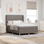 Letto a Rete con Materasso Tortora 140x200 cm Tessuto