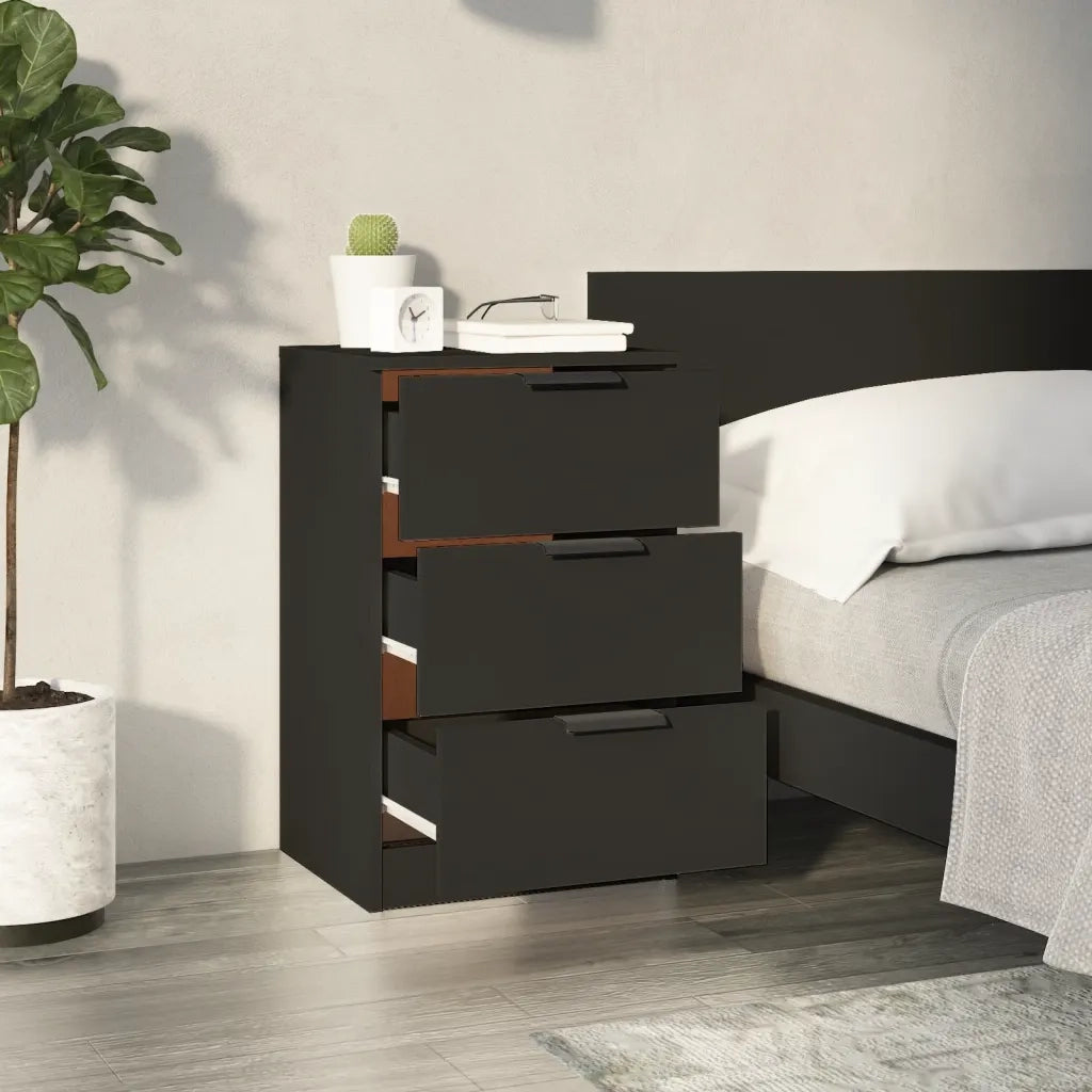 Comodini 2 pz Neri 40x36x65 cmcod mxl 127156