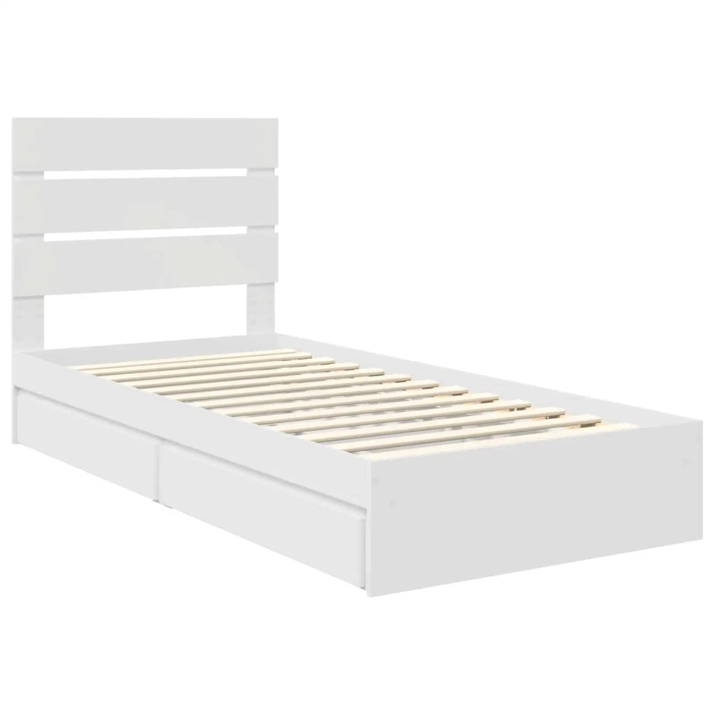 Letto con Contenitore Bianco 90 x 200 cm Legno multistrato 3411923