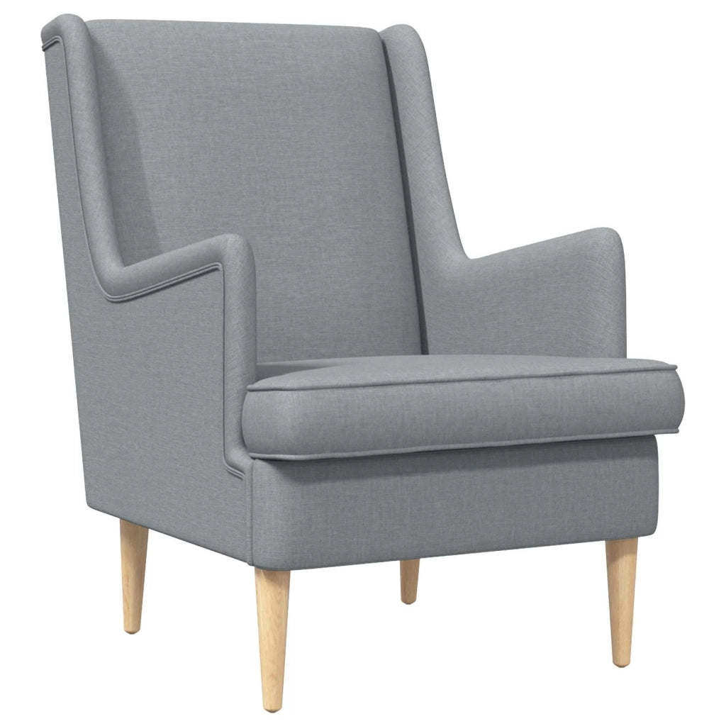 Poltrona con Ottomano 2 pz Grigio Chiaro Tessuto 3418811