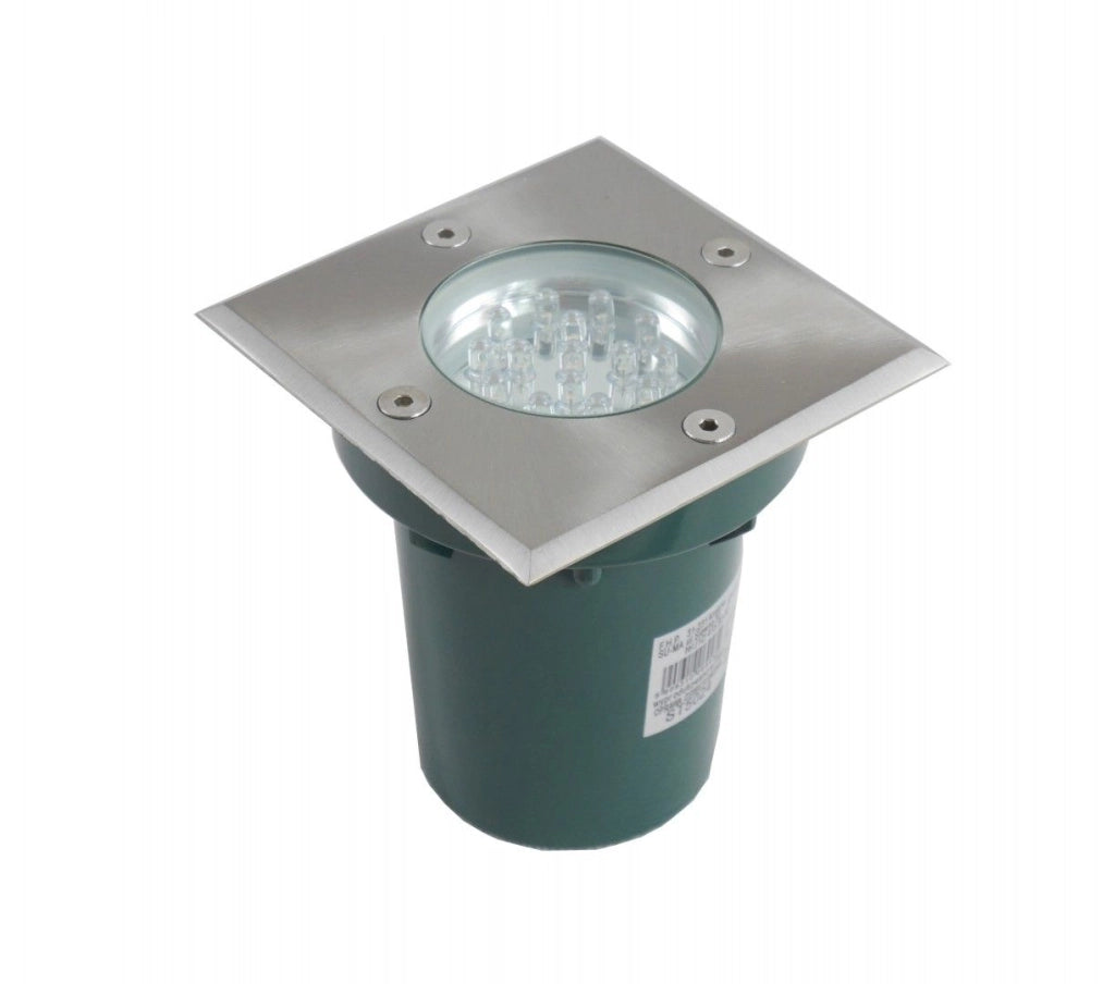 Faretto calpestabile quadrato LED 1W argento IP67 SU-MA