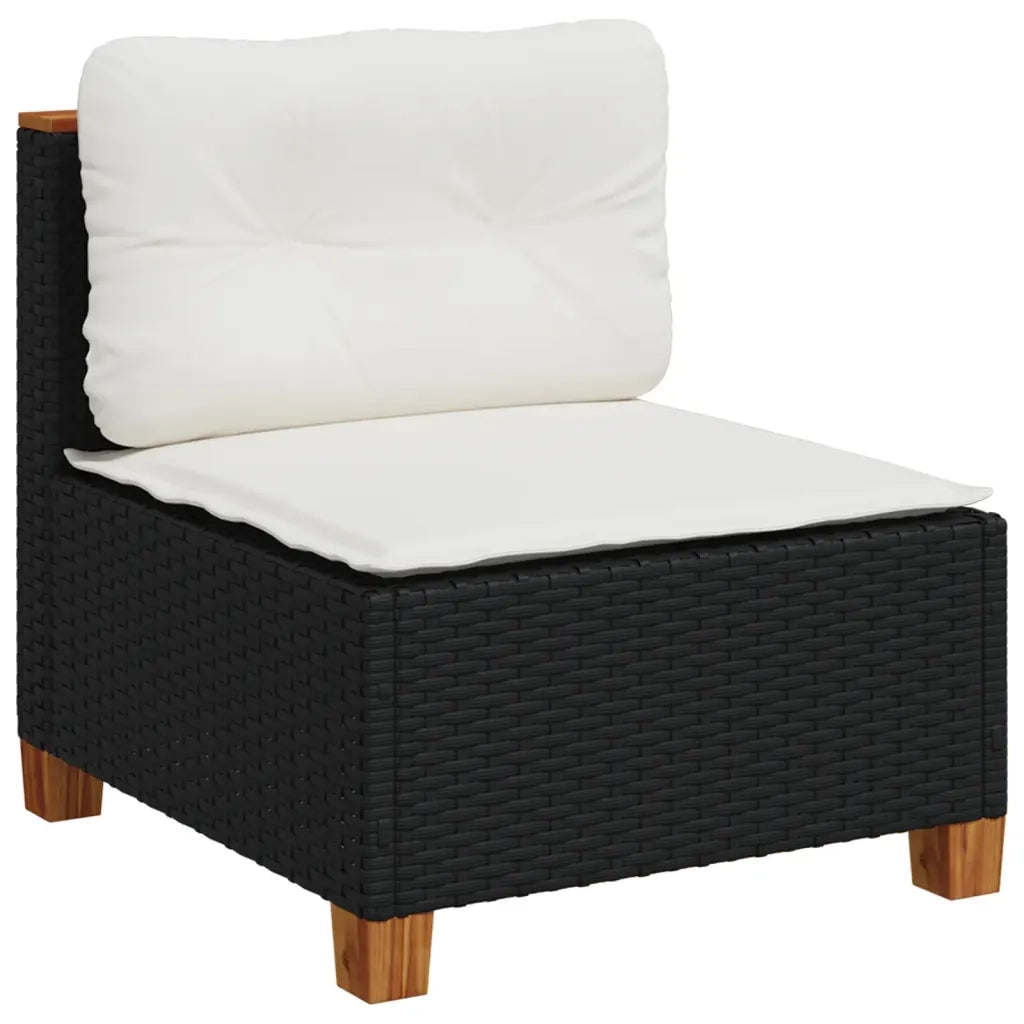 Set Divani da Giardino 10pz con Cuscini in Polyrattan Nero 3261983