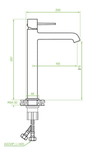 Miscelatore lavabo da appoggio – design elegante con leve sottili, aeratore regolabile e finitura nera opaca