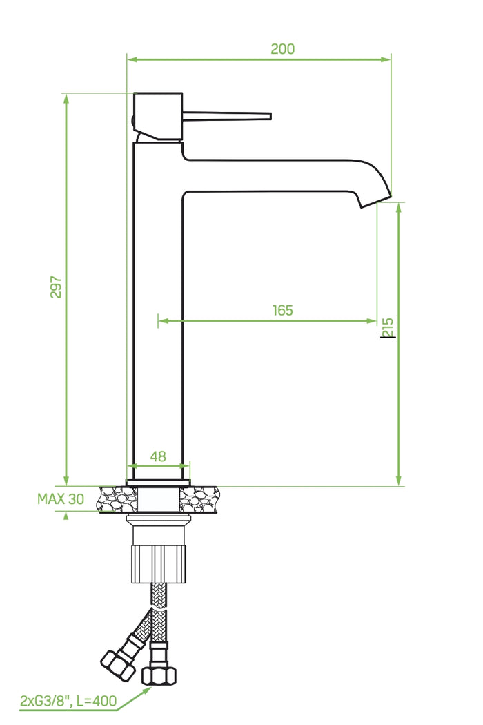 Miscelatore lavabo da appoggio – design elegante con leve sottili, aeratore regolabile e finitura nera opaca