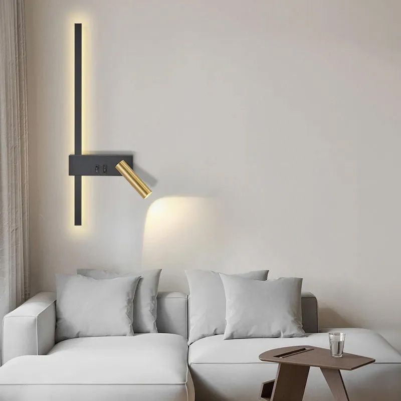Lampada Da Parete App1439-w Right Black Gold