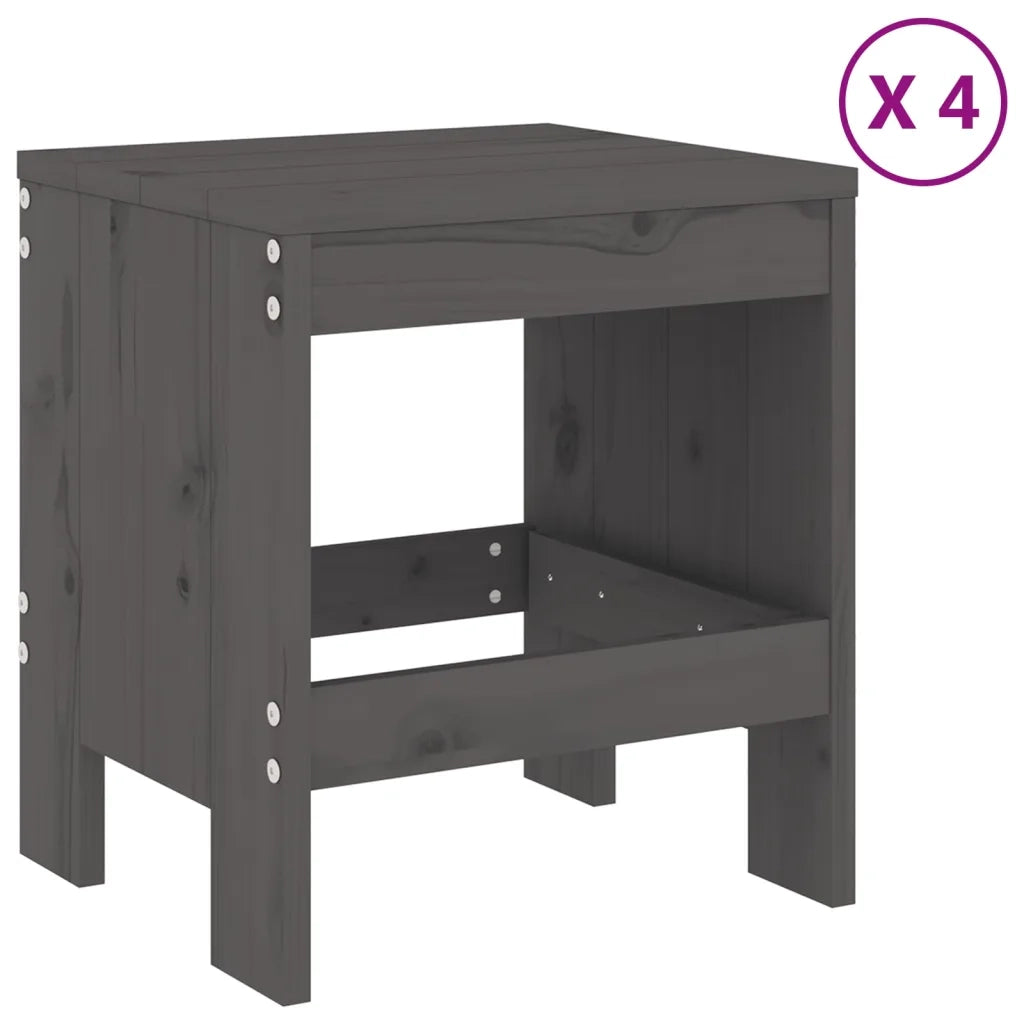 Set da Pranzo per Giardino 5pz Grigio in Legno Massello di Pino 3157711