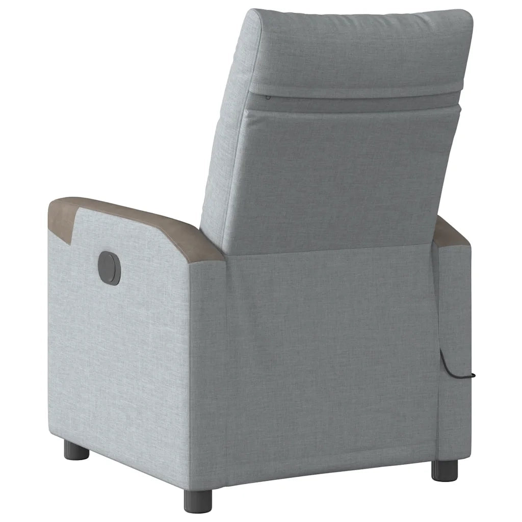 Divano Sedia-Poltrona Reclinabile Massaggio Elettrica Grigio Chiaro Tessuto 774908