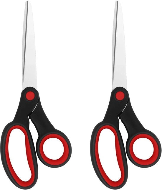 Scafo da taglio a manica sinistra 20 cm - Set di forbici in acciaio inossidabile - Pomo morbido - 2 pezzi - Ergonomico - Leggero 89 g
