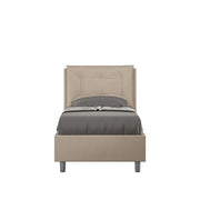 BS COM Letto singolo senza rete imbottito 80x200 similpelle tortora